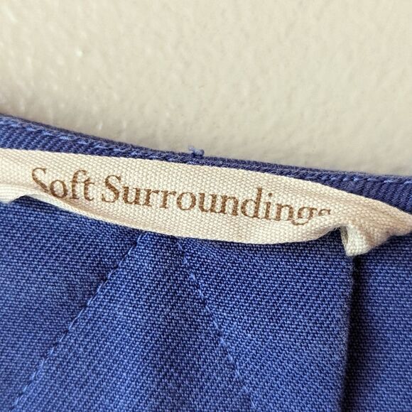 Soft Surroundings Blue Tencel V-Neck Tunic Top Sz M | Relaxed Everyday Blouse - Picture 5 of 13
